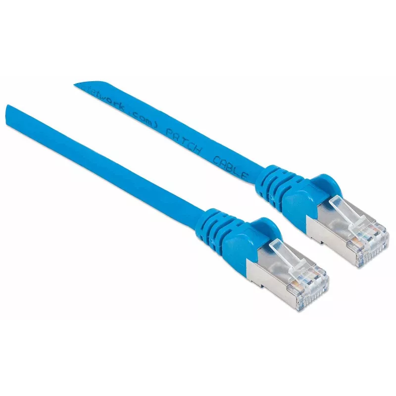 Intellinet sieciowy Patch kabel, Cat7 kabel/Cat6A Plugs, 15m, niebieski, miedź, S/FTP, LSOH / LSZH, PVC, RJ45, Gold Plated Contacts, Snagless, Booted, Lifetime Warranty