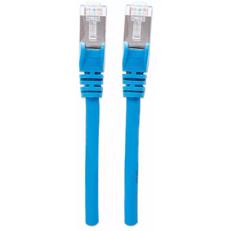 Intellinet sieciowy Patch kabel, Cat7 kabel/Cat6A Plugs, 15m, niebieski, miedź, S/FTP, LSOH / LSZH, PVC, RJ45, Gold Plated Contacts, Snagless, Booted, Lifetime Warranty