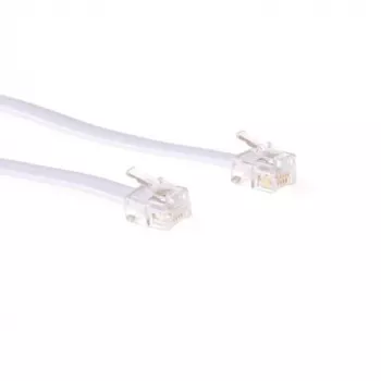 ACT Biały 5-metrowy płaski kabel telefoniczny ze złączami RJ12