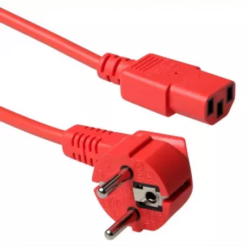 ACT Powercord przewód zasilający CEE 7/7 męski (kątowy) - C13 czerwony 1,8 m
