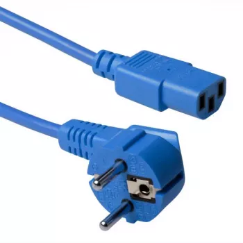 ACT Powercord przewód zasilający wtyk CEE 7/7 męski (kątowy) - C13 niebieski 3 m