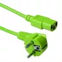 ACT Powercord przewód zasilający wtyk męski CEE 7/7 (kątowy) - C13 zielony 0,6 m