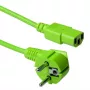 ACT Powercord kabel zasilający CEE 7/7 wtyk męski (kątowy) - C13 zielony 1,8 m