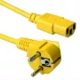 ACT Powercord przewód zasilający wtyk CEE 7/7 męski (kątowy) - C13 żółty 1,2 m