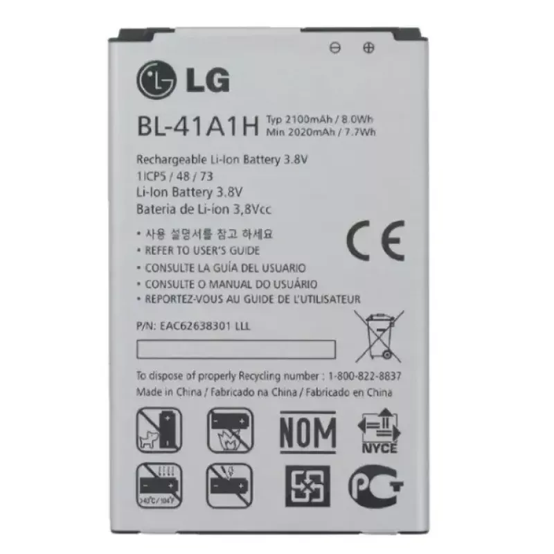Zamienny akumulator litowo-jonowy OEM BL-41A1H do LG F60 D390N, 2100 mAh