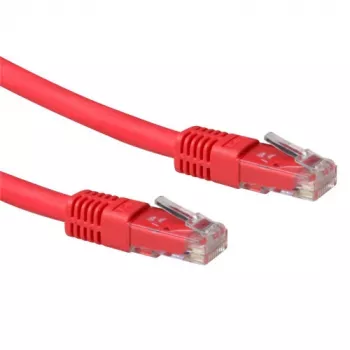 Czerwony kabel krosowy ACT LSZH U/UTP CAT6A 1 metr ze złączami RJ45