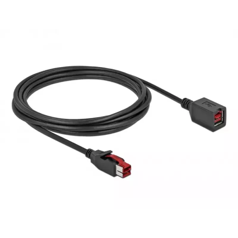 Przedłużacz USB z zasilaniem DeLOCK 85987 24 V 3 m Czarny