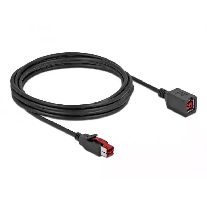 Przedłużacz USB zasilany DeLOCK 85988 24 V 4 m czarny