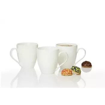Ritzenhoff & Breker Gusto Jumbo Coffee Mug, 0.6L, biały Porcelain, Dishwasher Safe, 110mm - 6 Pack (088762)