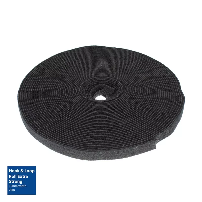Taśma na rzepy ACT Hook & Loop extra strong 12 mm 25 m