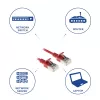 ACT Czerwony 2 metry LSZH U/FTP CAT6A slimline patch kabel do centrów danych bez zaczepów ze złączami RJ45