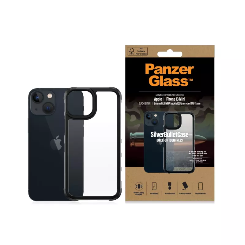 Pokrowiec PanzerGlass SilverBullet ClearCase iPhone 13 Mini Czarny