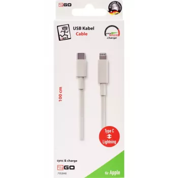 Kabel Lightning 2GO 795848 1m USB C do Lightning Biały
