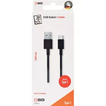 Kabel USB 2GO 795731 1 m USB B USB C USB 3.2 Gen 1 Czarny
