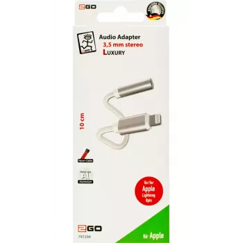 Kabel audio 2GO 797294 3,5 mm żeński na Lightning męski 0,1 m biały
