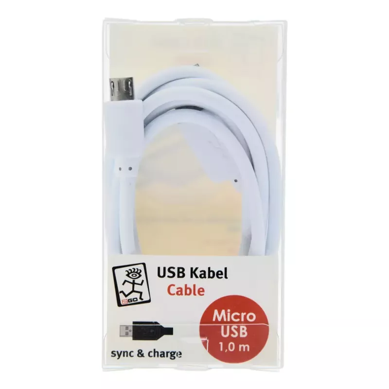Kabel USB 2GO 795202 1m USB B Micro-USB B Biały