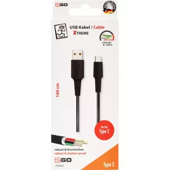 Kabel USB 2GO 795822 1 m USB B - USB C czarny