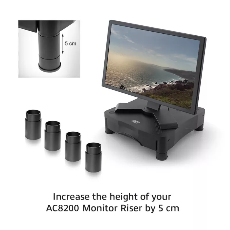 Nóżki ACT AC8200 czarne 65mm do montażu na biurku
