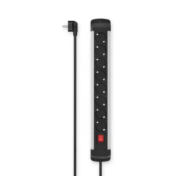 Hama 00223105 przedłużacz zasilający 1,5 m 8 gniazd AC wewnątrz Czarny, Szary