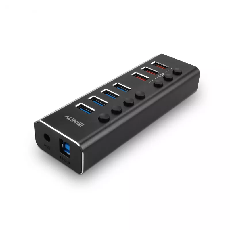 Lindy 4 Port USB 3.0 Hub z 3 portami Quick Charge 3.0