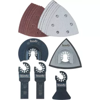 Zestaw ostrzy kwb Universal kit 17 szt. do aluminium, betonu, miedzi, płyt gk, tworzyw sztucznych, blachy i drewna