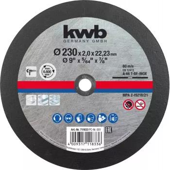Tarcza tnąca KWB 711833 do rur, blachy, stali nierdzewnej