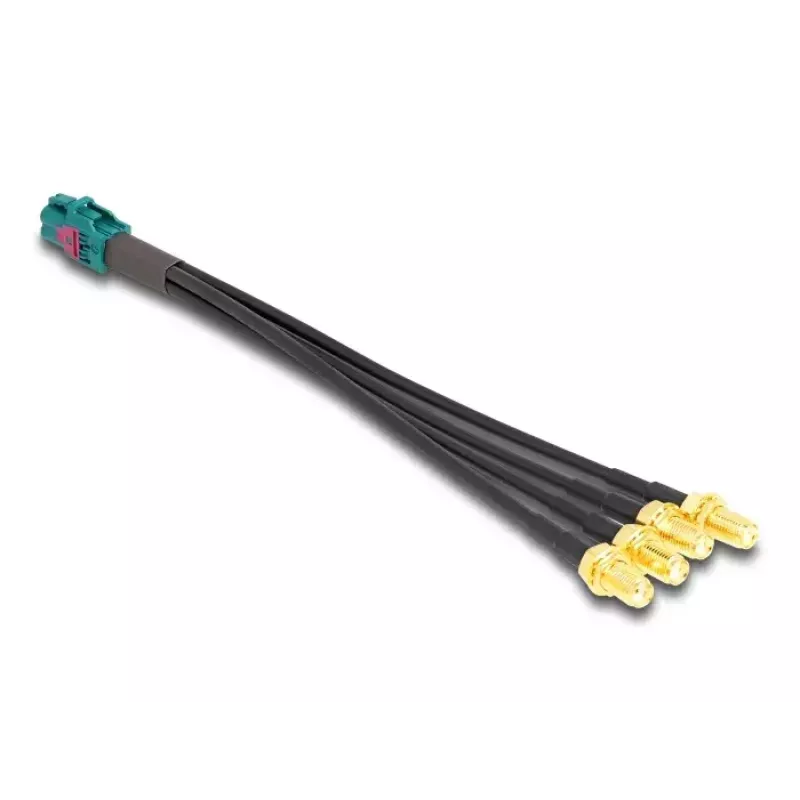 DeLOCK 90143 Kabel koncentryczny 0,2 m Mini FAKRA Z 4 x SMA Czarny