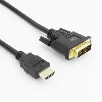 ACT AK3734 adapter kabla wideo 1 m HDMI Typu A (Standard) DVI-D Czarny