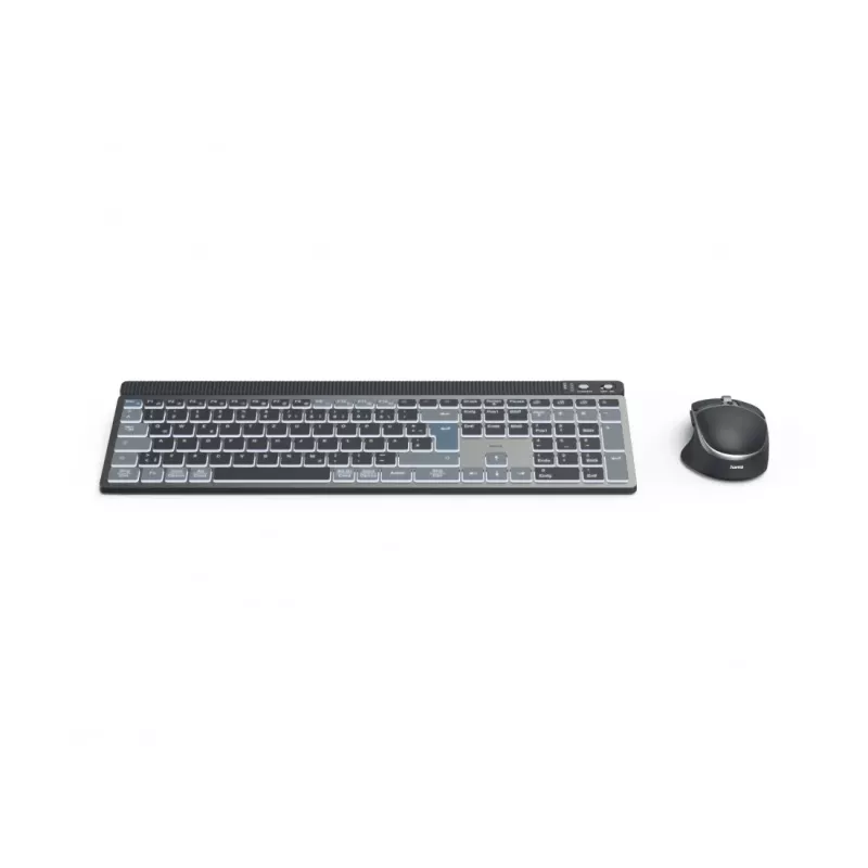 Klawiatura Hama WKM-750 z myszą bezprzewodowa Bluetooth QWERTZ Home/Office antracyt, czarny, niebieski