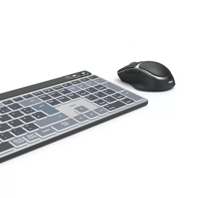 Klawiatura Hama WKM-750 z myszą bezprzewodowa Bluetooth QWERTZ Home/Office antracyt, czarny, niebieski