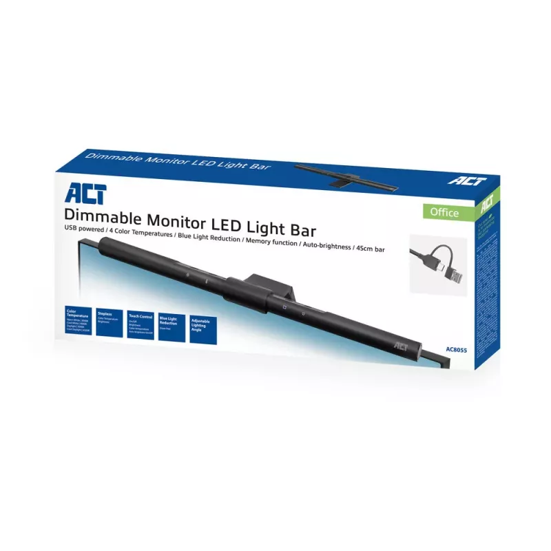Monitor LED Light Bar ACT AC8055 — przyciemniana lampka ekranowa zasilana przez USB