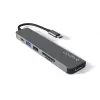 Hub interfejsu Epico 9915112100080 — USB Typu-C host, HDMI, USB 2.0, USB Typu-C, czytnik kart MicroSD/SD, aluminium/TPU, szary