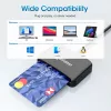 Czytnik kart inteligentnych stykowych Manhattan USB-C z gniazdem MicroSD, męskie złącze USB typu C do interfejsu czytnika stykowego i microSDXC, obsługa Windows, macOS i Linux, odczyt kart SIM z adapterem, kabel 1 m, czarny, trzyletnia gwarancja