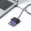 Czytnik kart inteligentnych stykowych Manhattan USB-C z gniazdem MicroSD, męskie złącze USB typu C do interfejsu czytnika stykowego i microSDXC, obsługa Windows, macOS i Linux, odczyt kart SIM z adapterem, kabel 1 m, czarny, trzyletnia gwarancja