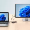 Manhattan 1080p Bezprzewodowy zestaw prezentacyjny HDMI, zestaw 2-częściowy z odbiornikiem HDMI i nadajnikiem HDMI do bezprzewodowego wyświetlania sygnału wideo z laptopa/tabletu/smartfona na telewizorze lub projektorze HDMI, czarny