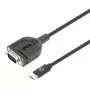 Kabel konwertera Manhattan USB-C na szeregowy, 1 m, męski na męski, szeregowy/RS232/COM/DB9, układ Prolific PL2303GT, czarny kabel, trzyletnia gwarancja