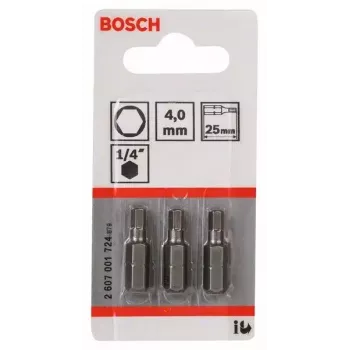 Zestaw bitów wkrętakowych Bosch 2 607 001 724 4 mm klucz zabezpieczający hex 3 szt.