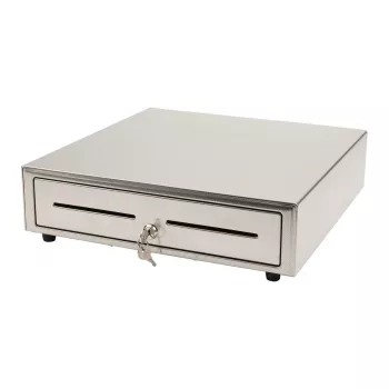 Ręczna szuflada kasowa Olympia LD 410S, obudowa ze stali nierdzewnej, 415×410×104 mm, 6,5 kg