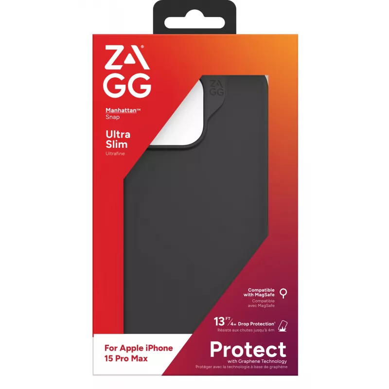 ZAGG Cases Manhattan Snap Apple iPhone 15 Pro Max Czarny EN/FR