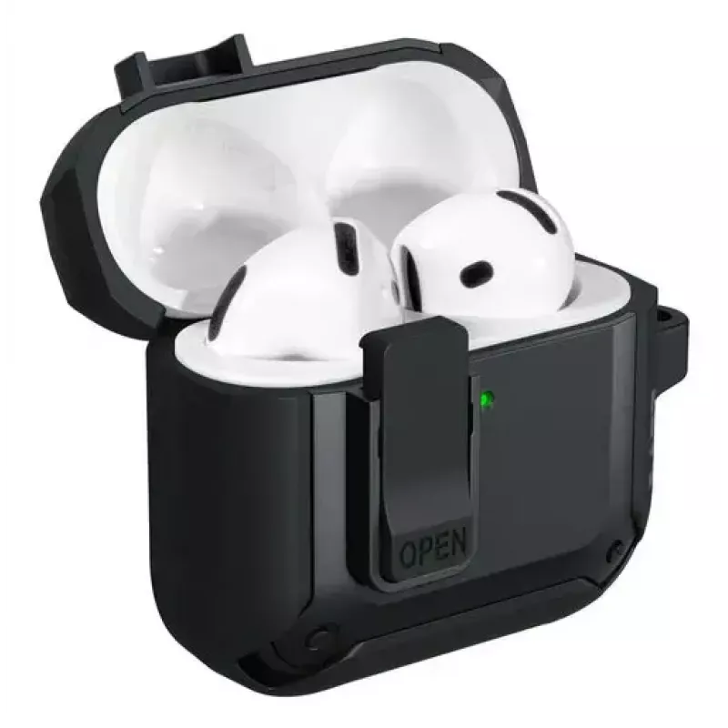 Etui ochronne na AirPods 4 LAUT ZENTRY — Poliwęglan + TPU, czarne