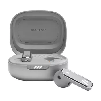 JBL LIVE FLEX Zestaw słuchawkowy Bezprzewodowy Douszny Rozmowy/Muzyka Bluetooth Srebrny