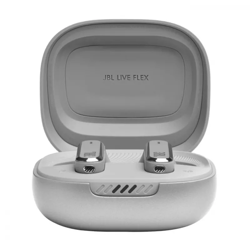 JBL LIVE FLEX Zestaw słuchawkowy Bezprzewodowy Douszny Rozmowy/Muzyka Bluetooth Srebrny