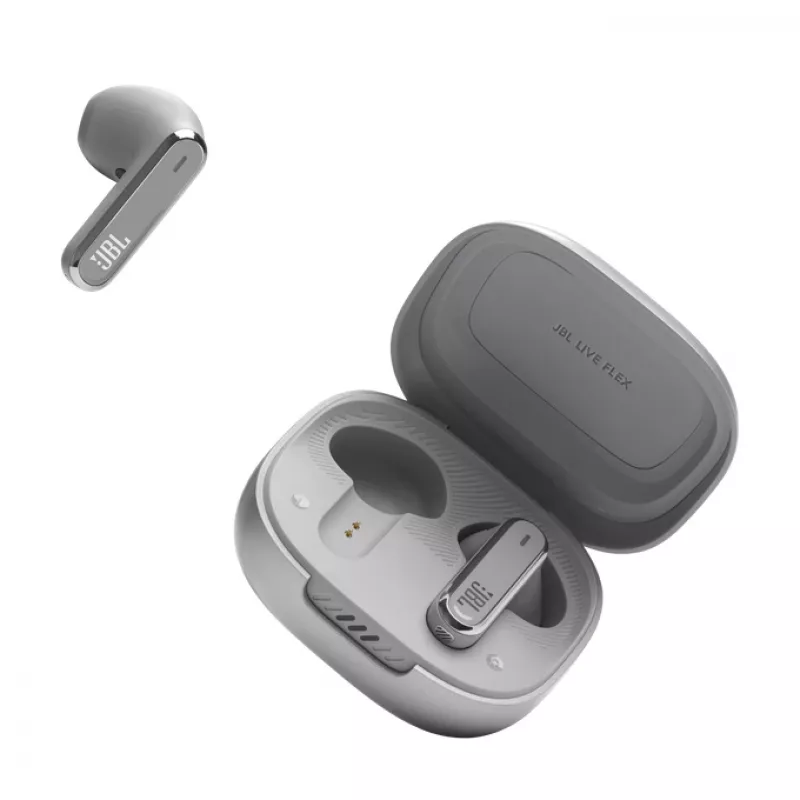JBL LIVE FLEX Zestaw słuchawkowy Bezprzewodowy Douszny Rozmowy/Muzyka Bluetooth Srebrny