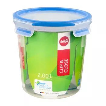 EMSA 508553 pojemnik na żywność Round Box 2 L niebieski, przezroczysty 1 szt.