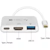 Techly IADAP USB31-HDMIPTY stacja dokująca/replikator portów do laptopa Przewodowa USB 3.2 Gen 1 (3.1 Gen 1) Type-C Srebrny