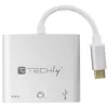 Techly IADAP USB31-HDMIPTY stacja dokująca/replikator portów do laptopa Przewodowa USB 3.2 Gen 1 (3.1 Gen 1) Type-C Srebrny