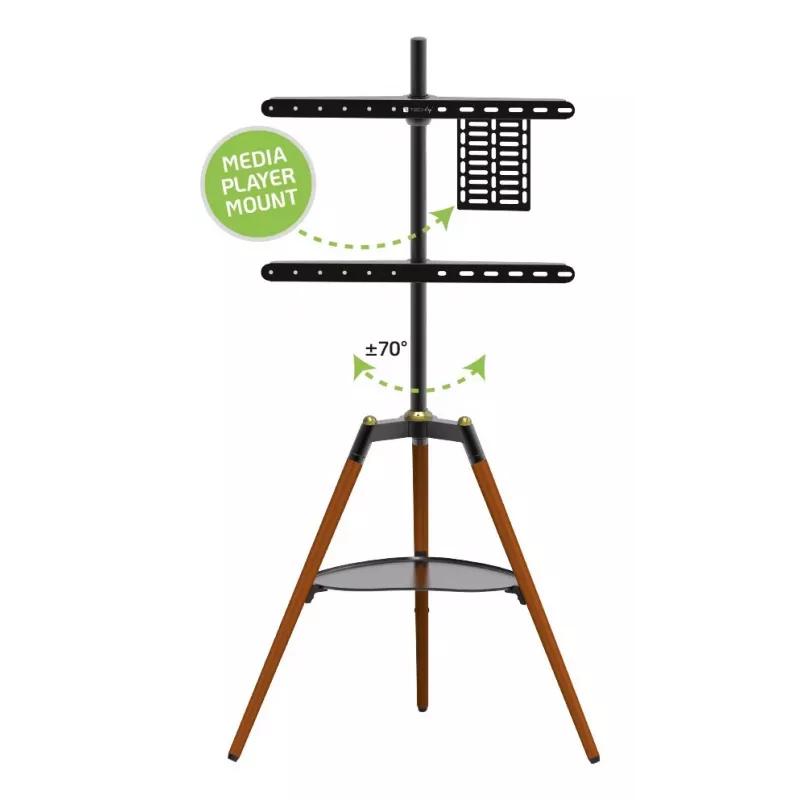 Uchwyt/stojak TV Techly ICA-TR58 165,1 cm (65 cali) Czarny, drewno