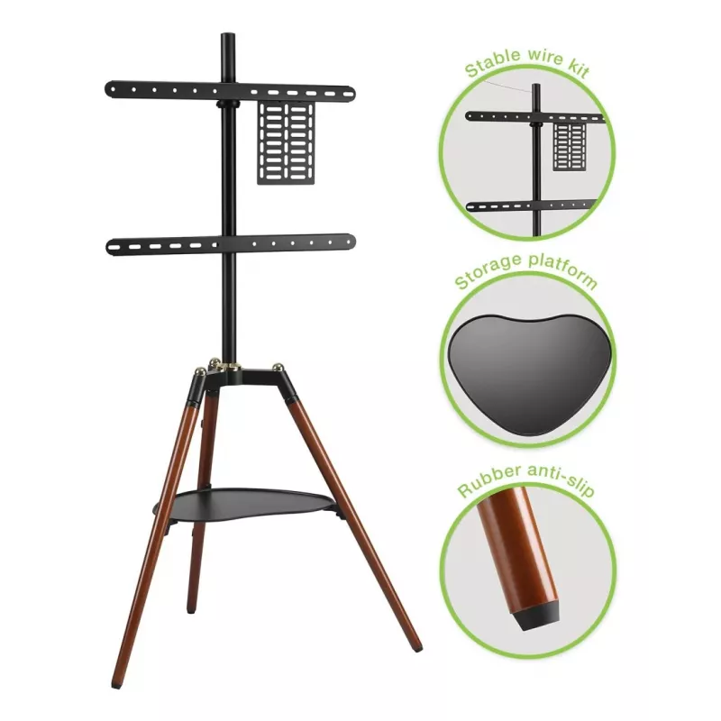 Uchwyt/stojak TV Techly ICA-TR58 165,1 cm (65 cali) Czarny, drewno