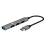 Techly IUSB32-HUB4A-3U2SLS stacja dokująca/replikator portów do laptopa Przewodowa USB 3.2 Gen 1 (3.1 Gen 1) Typ-A Szary