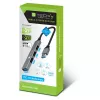 Techly IUSB32-HUB4A-3U2SLS stacja dokująca/replikator portów do laptopa Przewodowa USB 3.2 Gen 1 (3.1 Gen 1) Typ-A Szary